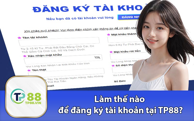 Làm thế nào để đăng ký tài khoản tại TP88?